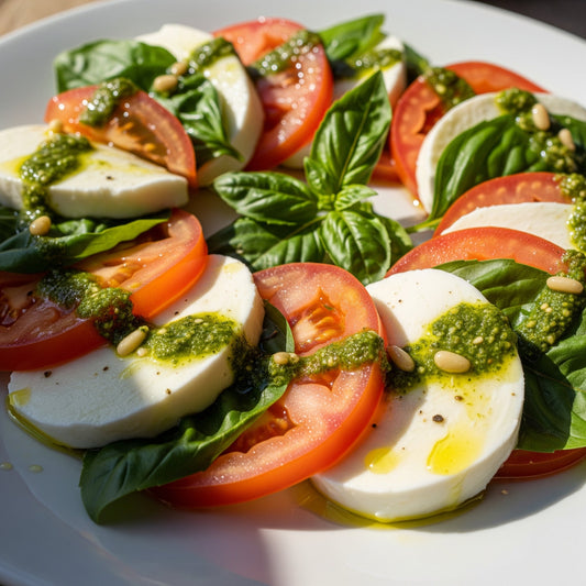 Salada Caprese com Pesto de Manjericão